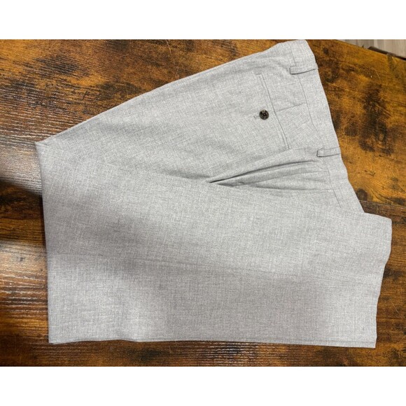 Tasso Elba Men's Wool Trousers Light Gray 100% Cotton Size 34W  30L - Picture 8 of 9
